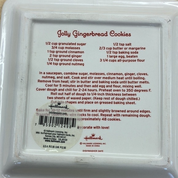 VINTAGE HALLMARK GINGERBREAD MAN AND CANDY CANE COOKIE PLATES - Picture 11 of 16